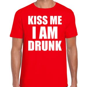 Bellatio Fun t-shirt - kiss me I am drunk - Rood