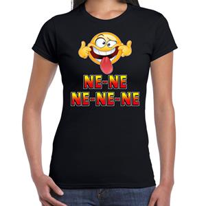 Bellatio Funny emoticon t-shirt ne ne ne ne ne Zwart