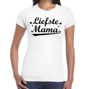 Bellatio Liefste mama cadeau t-shirt Wit