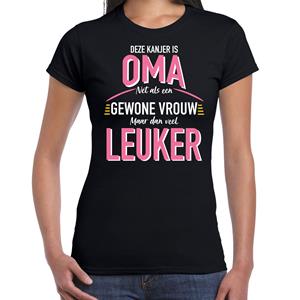 Bellatio Deze kanjer is oma maar dan veel leuker cadeau t-shirt Zwart