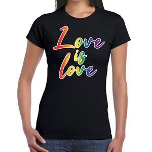 Bellatio Love is love gay pride t-shirt Zwart