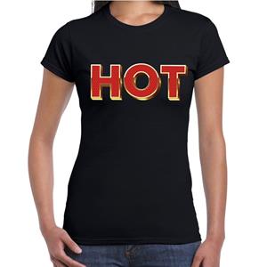 Bellatio Fout HOT t-shirt met glamour 3D effect Zwart