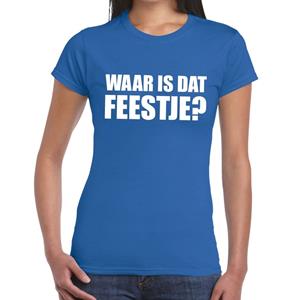 Bellatio Waar is dat feestje dames shirt Blauw