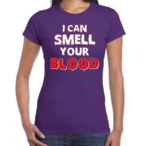 Bellatio Halloween - Halloween I can smell your blood / ruik je bloed verkleed t-shirt Paars