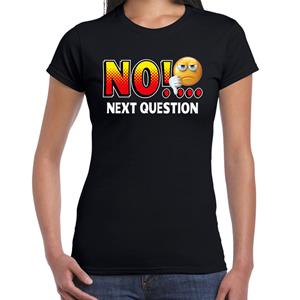 Bellatio Funny emoticon t-shirt No next question Zwart