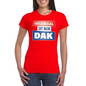 Bellatio Rood Helemaal uit mijn dak t-shirt voor dames - Party t-shirts