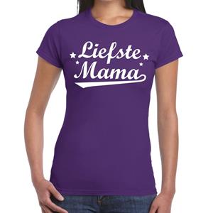 Bellatio Liefste mama cadeau t-shirt Paars