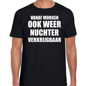 Bellatio Feest t-shirt - morgen nuchter verkrijgbaar - Zwart