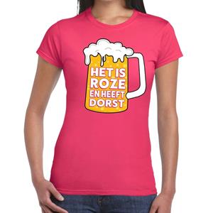 Bellatio Het is roze en heeft dorst t-shirt dames - teks shirt Het is Roze