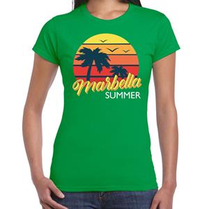 Bellatio Marbella zomer t-shirt / shirt Marbella summer voor dames - paars - Marbella beach party outfit / vakantie kleding / strandfeest shirt