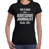 Bellatio Awesome Journalist / geweldige journaliste cadeau t-shirt Zwart