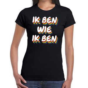 Bellatio Gay pride ik ben wie ik ben t-shirt Zwart