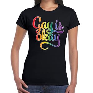 Bellatio Gay is okay gay pride t-shirt Zwart
