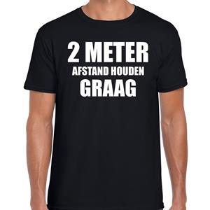 Bellatio 2 meter afstand houden graag t-shirt coronavirus / corona crisis Zwart