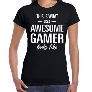 Bellatio Awesome gamer - geweldige gamers cadeau t-shirt Zwart