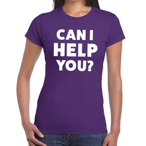 Bellatio Can i help you beurs/evenementen t-shirt Paars