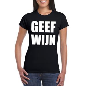 Bellatio Geef Wijn dames shirt Zwart