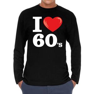 Bellatio I love 60s long sleeve t-shirt Zwart