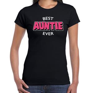 Bellatio Best auntie ever / beste tante ooit cadeau t-shirt / shirt - Zwart