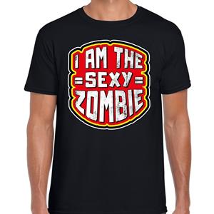 Bellatio Halloween - Halloween I am the sexy zombie verkleed t-shirt Zwart