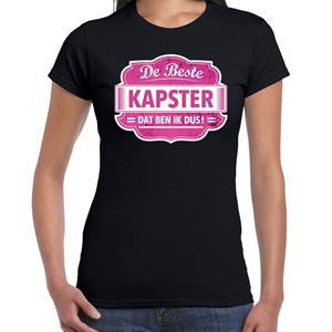 Bellatio Cadeau t-shirt voor de beste kapster voor dames - Zwart