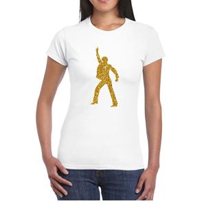 Bellatio Gouden disco t-shirt / kleding - Roze