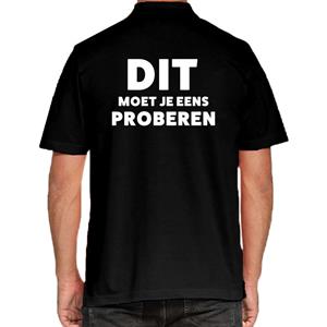 Bellatio Dit moet je eens proberen beurs/evenementen polo shirt Zwart