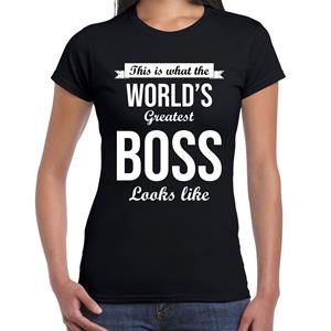 Bellatio Worlds greatest boss cadeau t-shirt Zwart