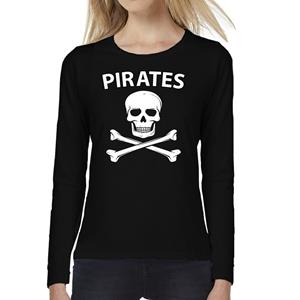 Bellatio Pirates tekst t-shirt long sleeve Zwart