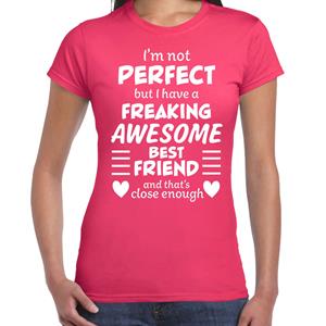 Bellatio Freaking awesome Best friend / geweldige beste vriend cadeau t-shirt Roze