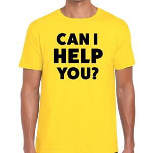 Bellatio Can i help you beurs/evenementen t-shirt Geel