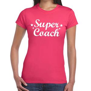 Bellatio Super Coach cadeau t-shirt voor dames - Bedankt cadeau voor een coach