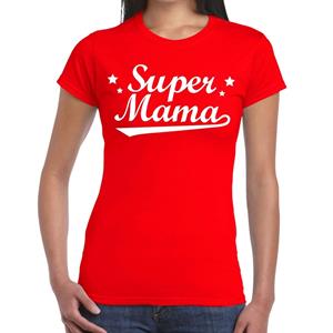 Bellatio Super mama cadeau t-shirt Rood
