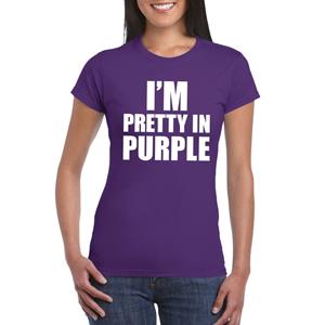Bellatio I'm pretty in purple t-shirt Paars