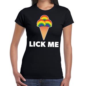 Bellatio Lick me gay pride t-shirt Zwart