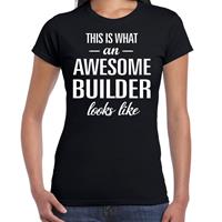 Bellatio Awesome builder - geweldige bouwvakker cadeau t-shirt Zwart