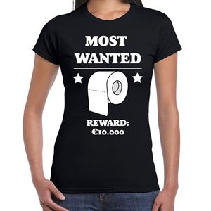 Bellatio Most wanted toiletpaper reward 10000 euro t-shirt Zwart