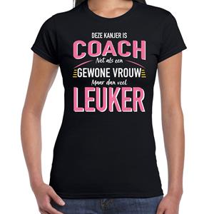 Bellatio Gewone vrouw / coach cadeau t-shirt Zwart