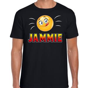 Bellatio Funny emoticon t-shirt jammie Zwart
