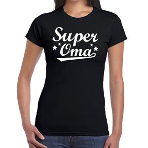 Bellatio Super oma cadeau t-shirt Zwart