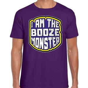 Bellatio Halloween - Halloween I am the booze monster/ drankmonster verkleed t-shirt Paars
