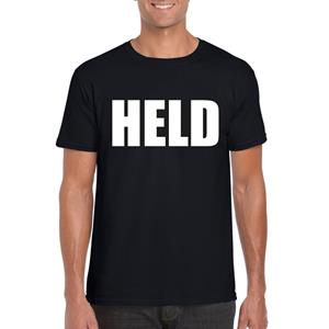 Bellatio Held tekst t-shirt Zwart
