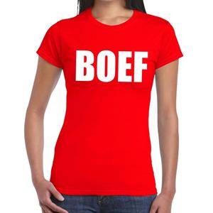 Bellatio Boef tekst t-shirt Rood