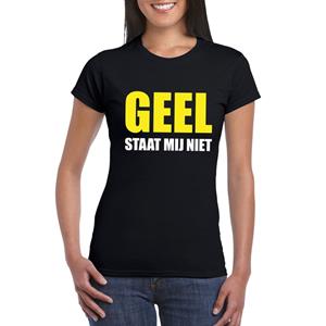Bellatio Geel staat mij niet tekst t-shirt Zwart
