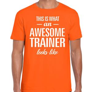Bellatio This is what an awesome trainer looks like cadeau t-shirt Oranje