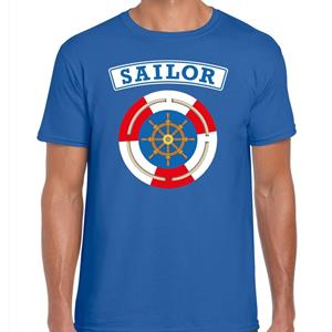 Bellatio Zeeman/sailor verkleed t-shirt Blauw