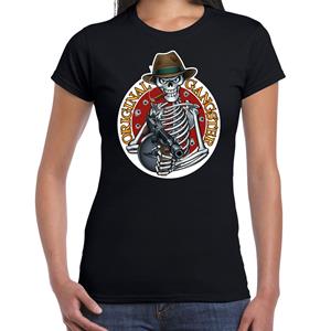 Bellatio Halloween - Original gangster skelet Halloween verkleed t-shirt Zwart