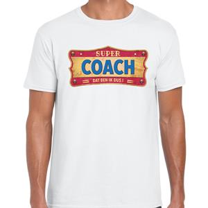 Vintage Super coach cadeau / kado t-shirt Wit