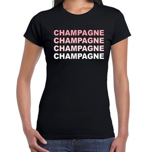 Bellatio Champagne feest t-shirt Zwart