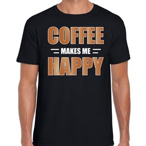 Bellatio Coffee makes me happy / Koffie maakt me gelukkig t-shirt Zwart